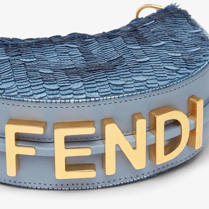 Fendi Miniature Bags Nano Fendigraphy Blue Sequin Charm 8211 Women