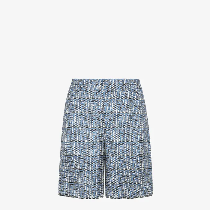 Fendi Pants and Shorts Short Pants Short Pants In Blue FF Silk 8211 Men