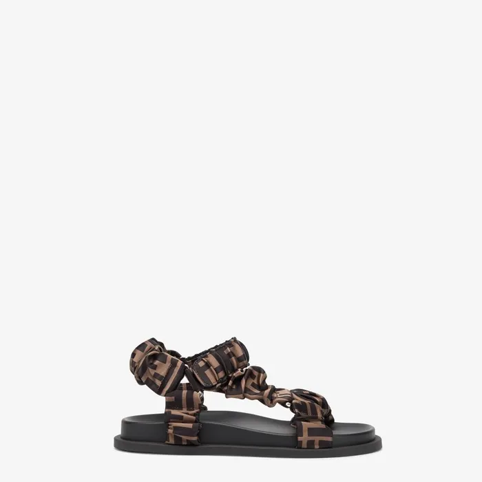 Fendi Sandals and Mules Fendi Feel Brown Satin Sandals 8211 Women