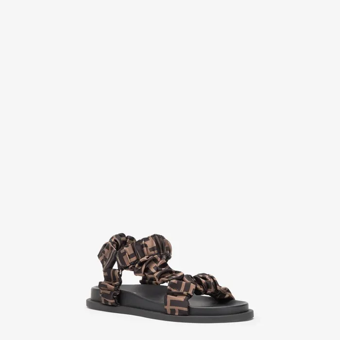 Fendi Sandals and Mules Fendi Feel Brown Satin Sandals 8211 Women