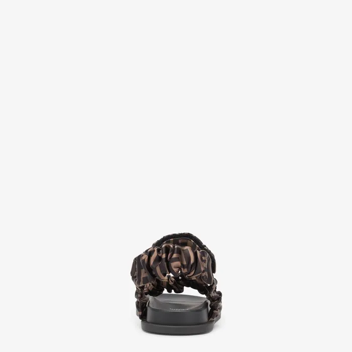 Fendi Sandals and Mules Fendi Feel Brown Satin Sandals 8211 Women