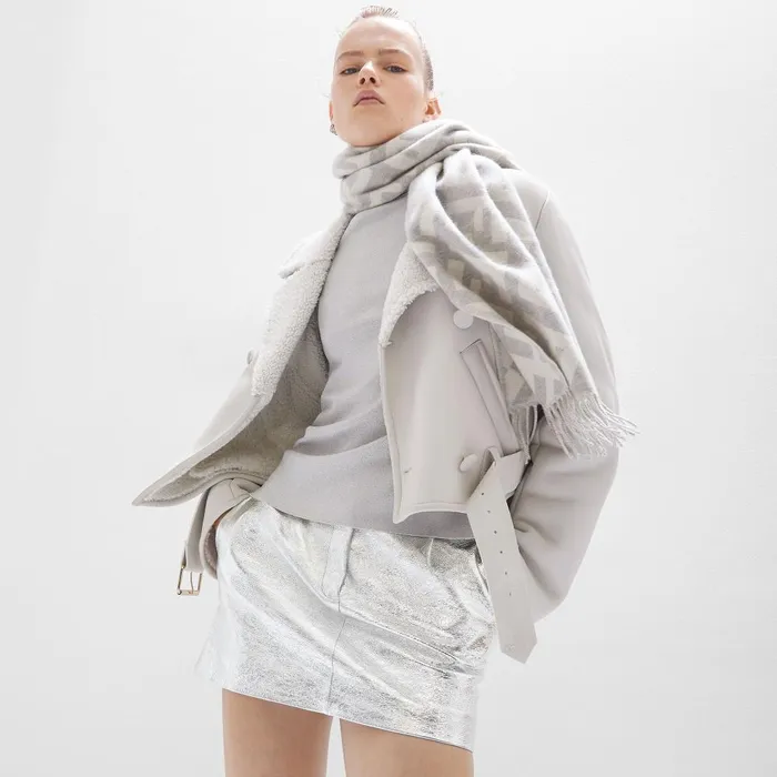 Fendi Scarves and Ponchos FF Scarf Pale Gray Cashmere Scarf 8211 Women
