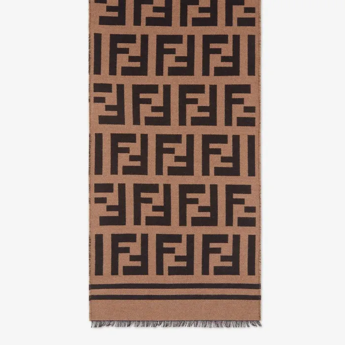 Fendi Scarves Scarf Beige Wool And Silk Scarf 8211 Men