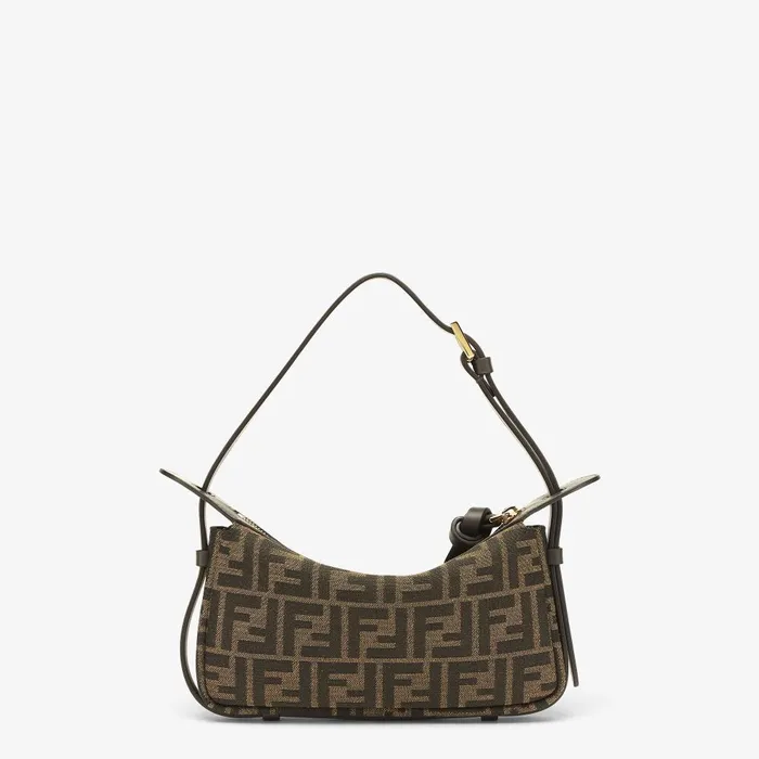 Fendi Shoulder and Crossbody Bags Simply Fendi Mini Brown FF Jacquard Fabric Mini Bag 8211 Women