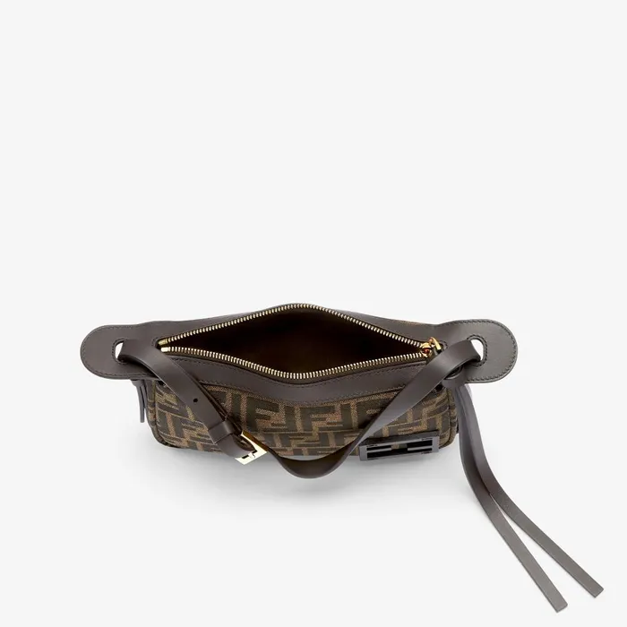 Fendi Shoulder and Crossbody Bags Simply Fendi Mini Brown FF Jacquard Fabric Mini Bag 8211 Women