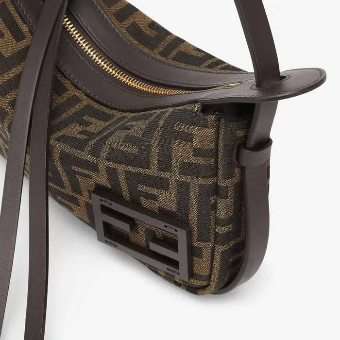 Fendi Shoulder and Crossbody Bags Simply Fendi Mini Brown FF Jacquard Fabric Mini Bag 8211 Women
