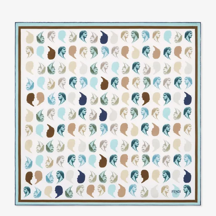 Fendi Silk Scarves Fendi Foulard Blue Silk Foulard 8211 Women