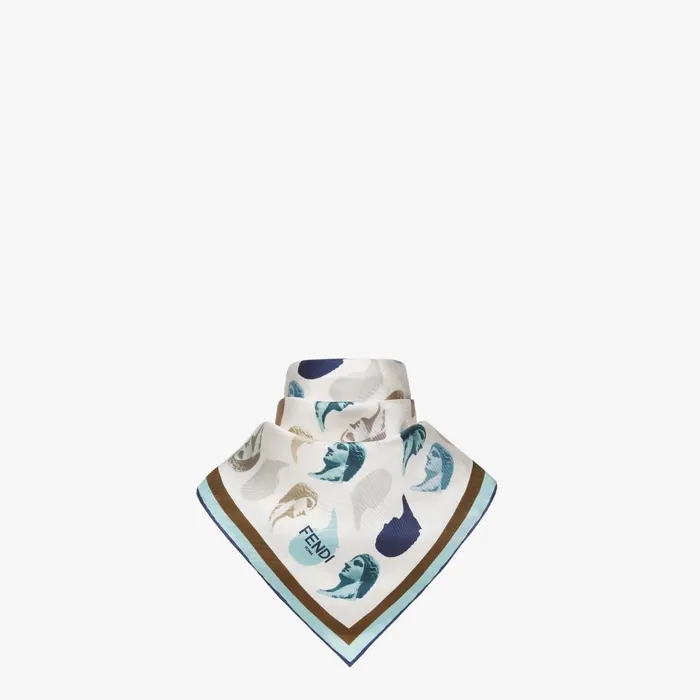 Fendi Silk Scarves Fendi Foulard Blue Silk Foulard 8211 Women