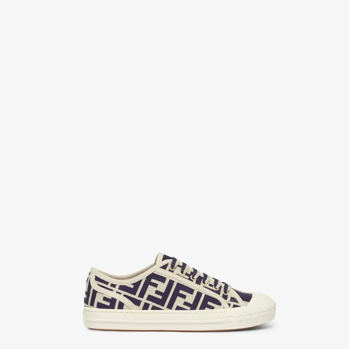 Fendi Sneakers Domino Blue FF Canvas Low Tops 8211 Women