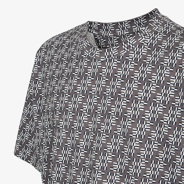 Fendi Tshirts and Polos TShirt FF Labyrinth Gray Cotton Tshirt 8211 Men