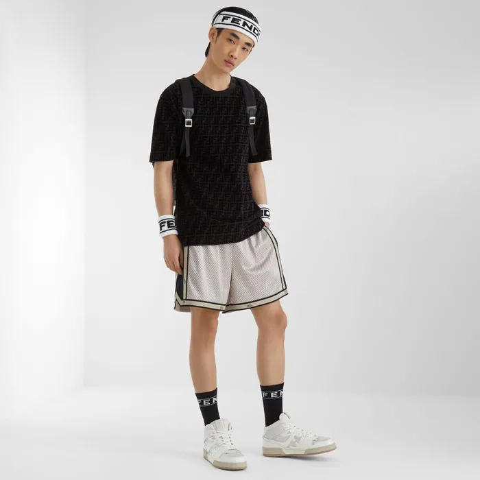Fendi Tshirts and Polos TShirt Tshirt In Black Piqu 8211 Men