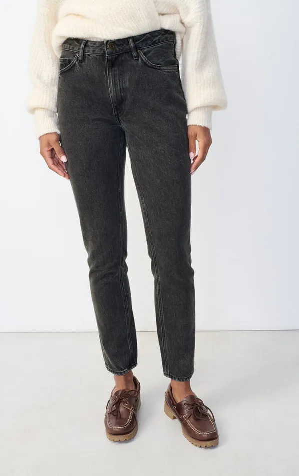 Fitted Jeans Yopday Black Salt And Pepper Women American Vintage Jeans