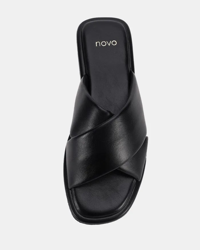 Flat Sandals NOVO Shoes Women RENLEY BLACK Sandals