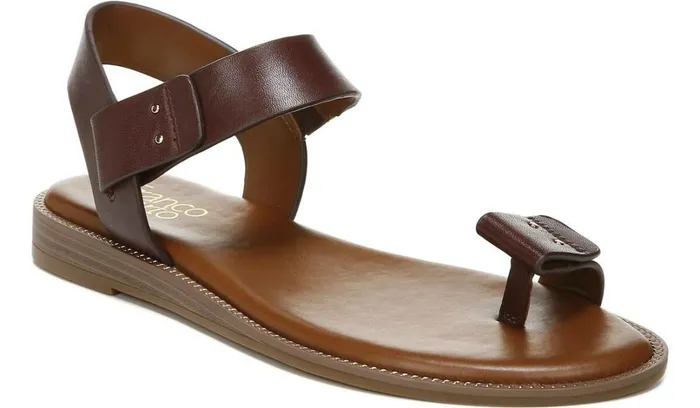 Flat Sandals Women Franco Sarto Franco Geranio Sandal Dark Brown Leather
