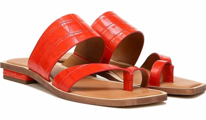 Flat Sandals Women Franco Sarto Sarto Ediana Sandal Coral Leather Flat Sandals Women Franco Sarto Sarto Ediana Sandal Coral Leather