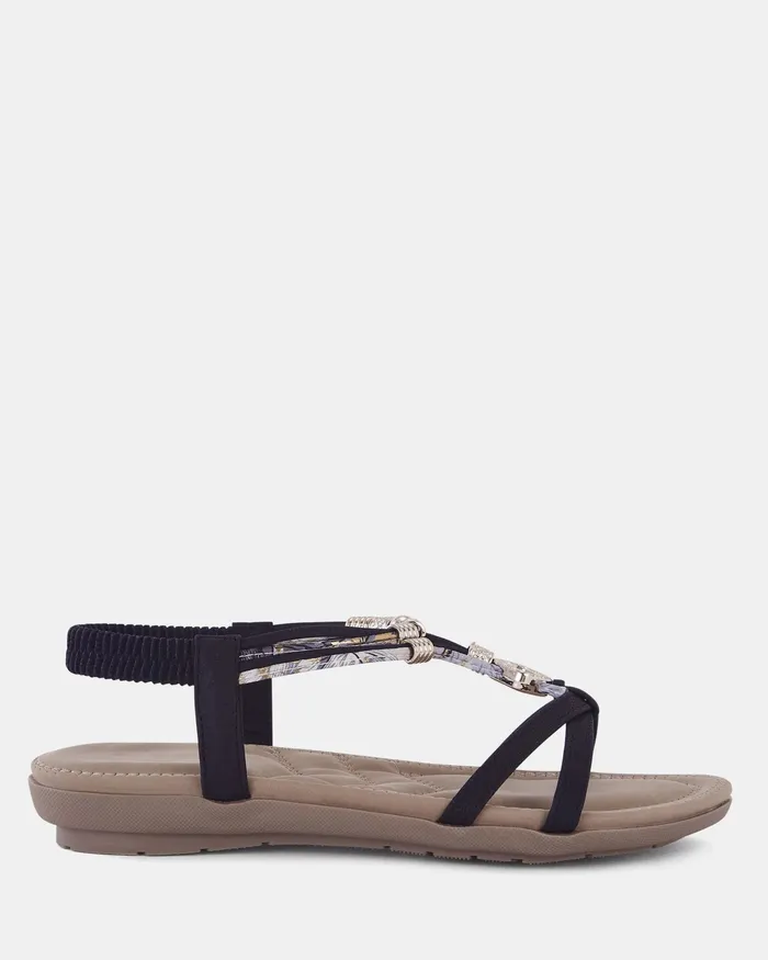Flat Sandals Women NOVO Shoes ELDARLING BLACK Strappy Sandals