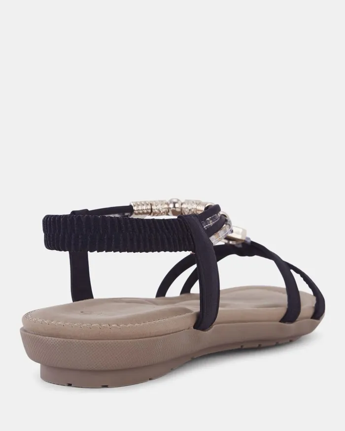 Flat Sandals Women NOVO Shoes ELDARLING BLACK Strappy Sandals