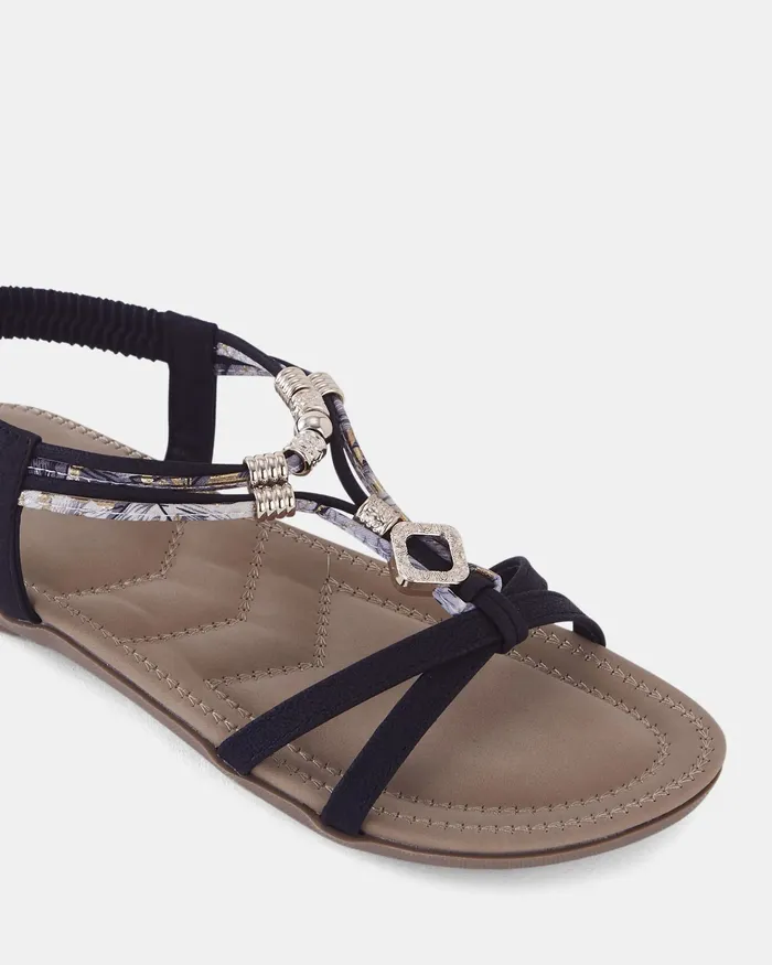 Flat Sandals Women NOVO Shoes ELDARLING BLACK Strappy Sandals