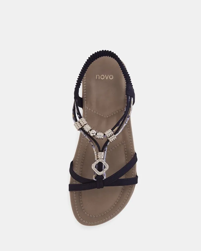 Flat Sandals Women NOVO Shoes ELDARLING BLACK Strappy Sandals