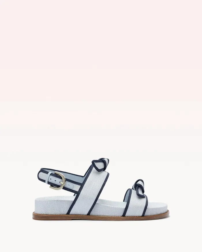 Flats Women Alexandre Birman Grosgrain Raffia Sport Sandal Serene Blue