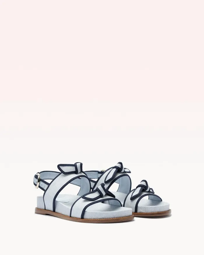 Flats Women Alexandre Birman Grosgrain Raffia Sport Sandal Serene Blue