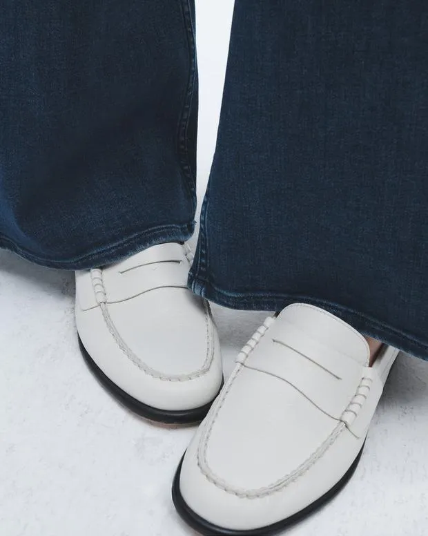 Flats Women Rag and Bone Carter Leather Loafer Antique White