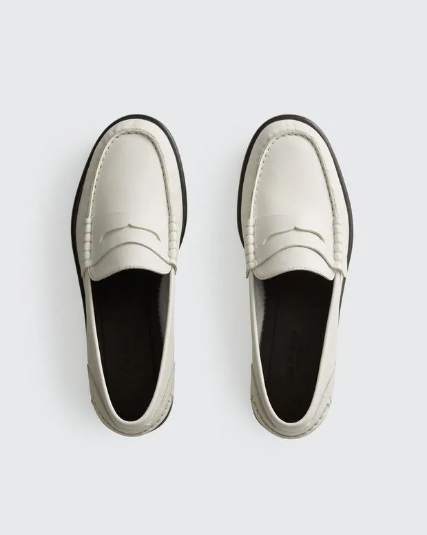 Flats Women Rag and Bone Carter Leather Loafer Antique White