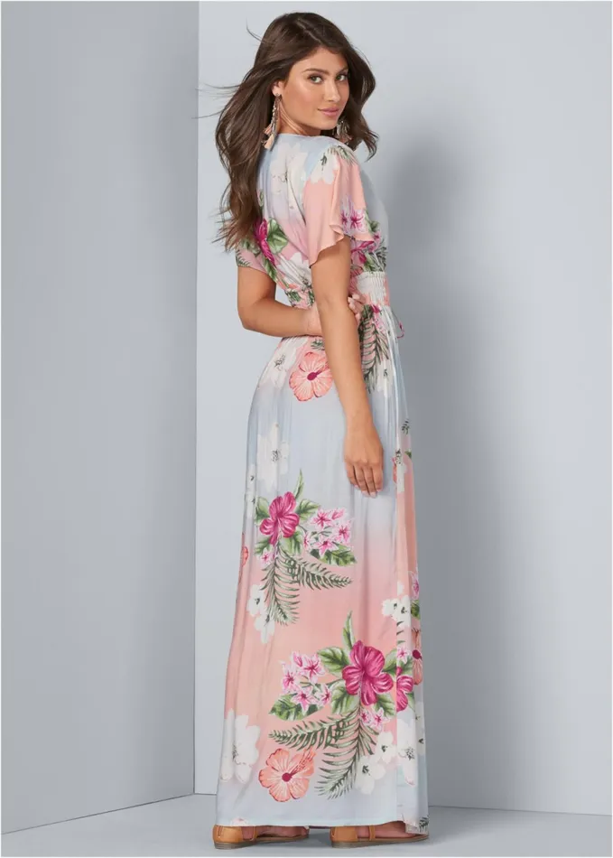FLORAL MAXI DRESS Light Pink Multi Women VENUS Sundresses