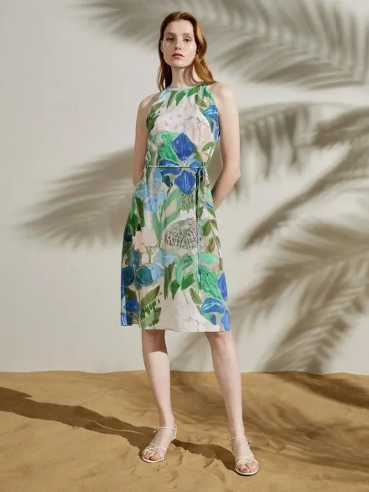 Floral Silk Midi Dress 8211 Elegant And Luxurious LilySilk Women Jumpsuits Lilysilk Dresses
