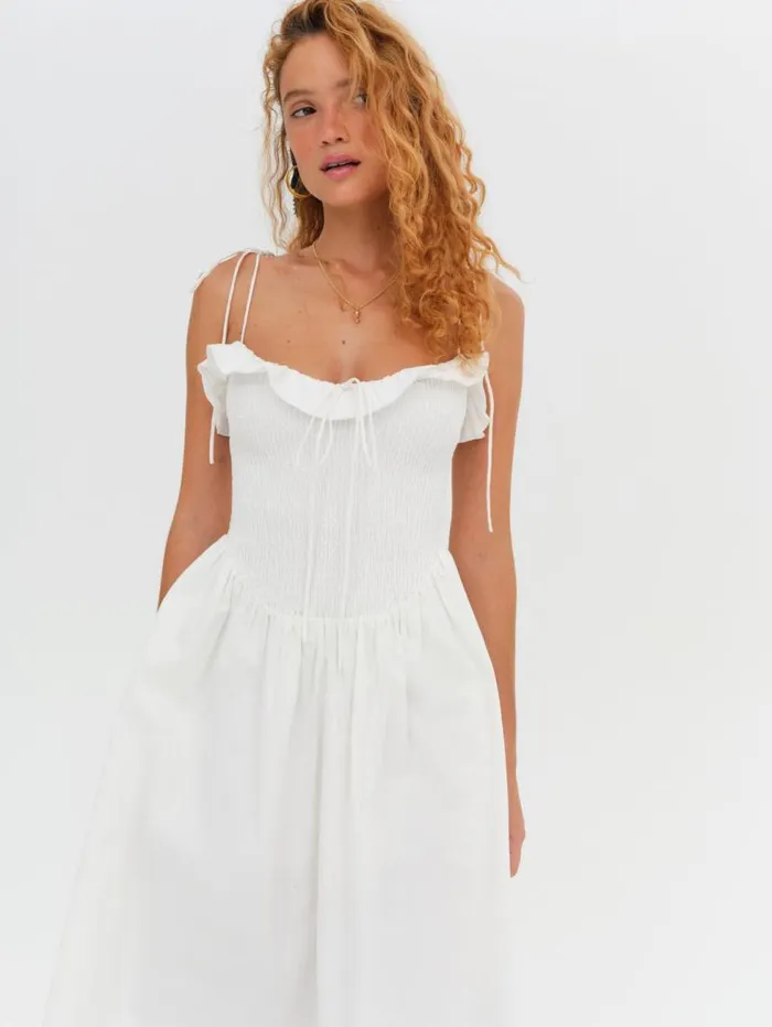 For Love and Lemons Dresses Bethany Midi Dress White 8211 Women For Love and Lemons Dresses Bethany Midi Dress White 8211 Women
