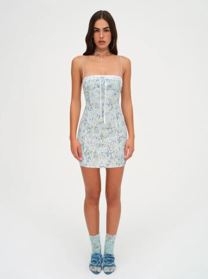 For Love and Lemons Dresses Claire Lace Mini Dress Blue 8211 Women For Love and Lemons Dresses Claire Lace Mini Dress Blue 8211 Women