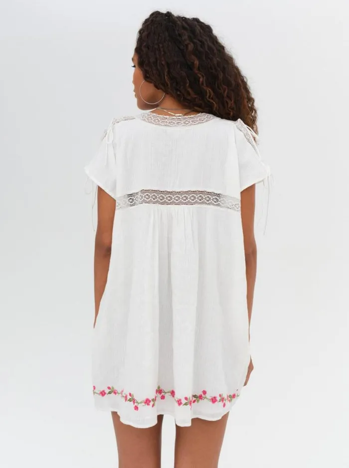 For Love and Lemons Dresses Jolene Embroidered Mini Dress White 8211 Women