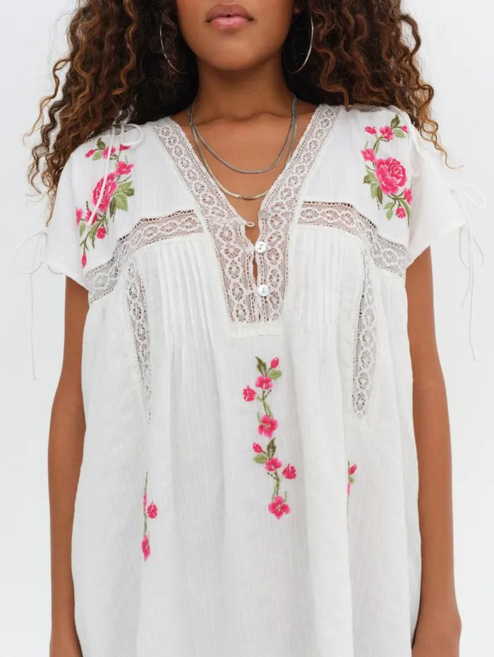 For Love and Lemons Dresses Jolene Embroidered Mini Dress White 8211 Women