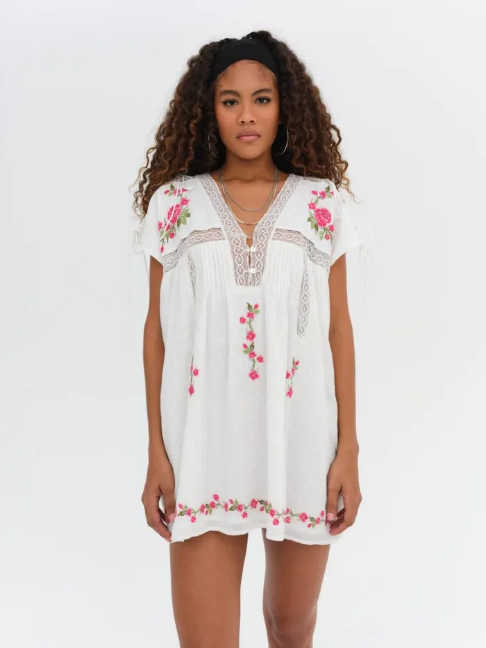 For Love and Lemons Dresses Jolene Embroidered Mini Dress White 8211 Women
