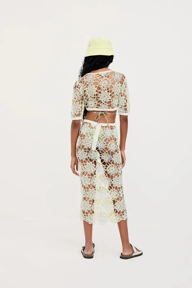 For Love and Lemons Knitwear Sofia Midi Skirt Light Blue 8211 Women For Love and Lemons Knitwear Sofia Midi Skirt Light Blue 8211 Women