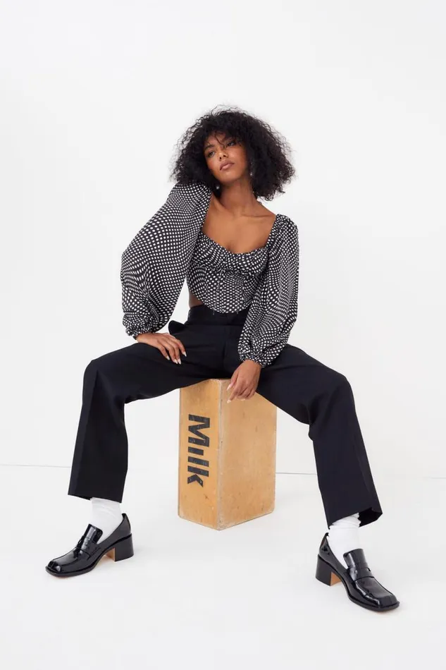 For Love and Lemons Tops Kat Long Sleeve Corset Top Black 8211 Women For Love and Lemons Tops Kat Long Sleeve Corset Top Black 8211 Women