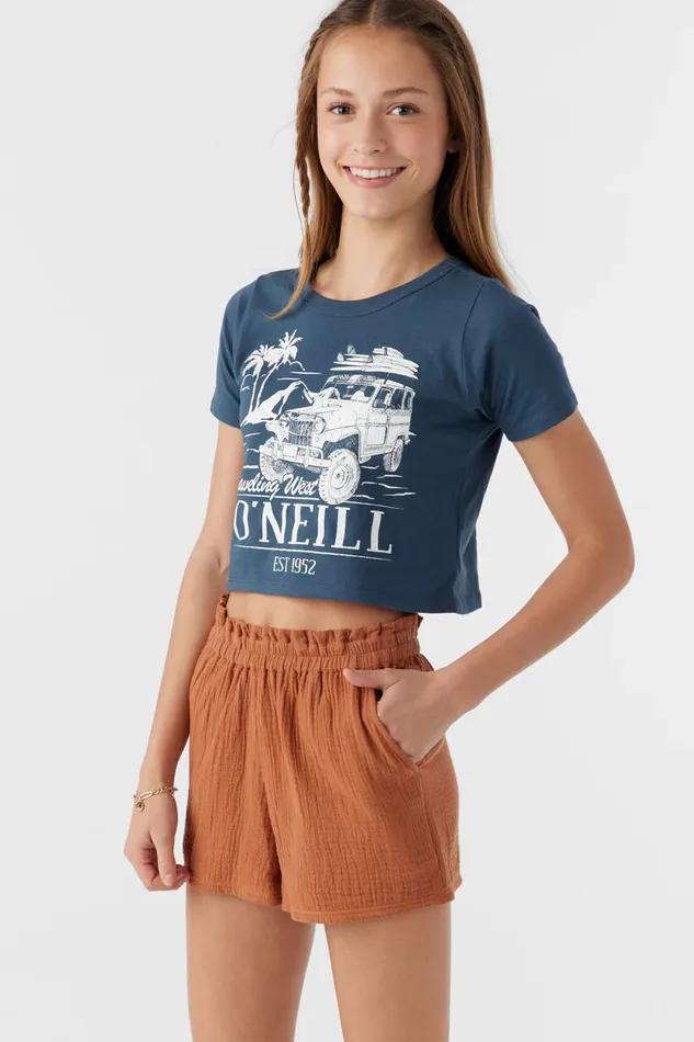 GIRL039S CARLITA CRINKLE DOUBLE GAUZE SHORTS Sierra Kids O039NEILL Girl039S Clothing