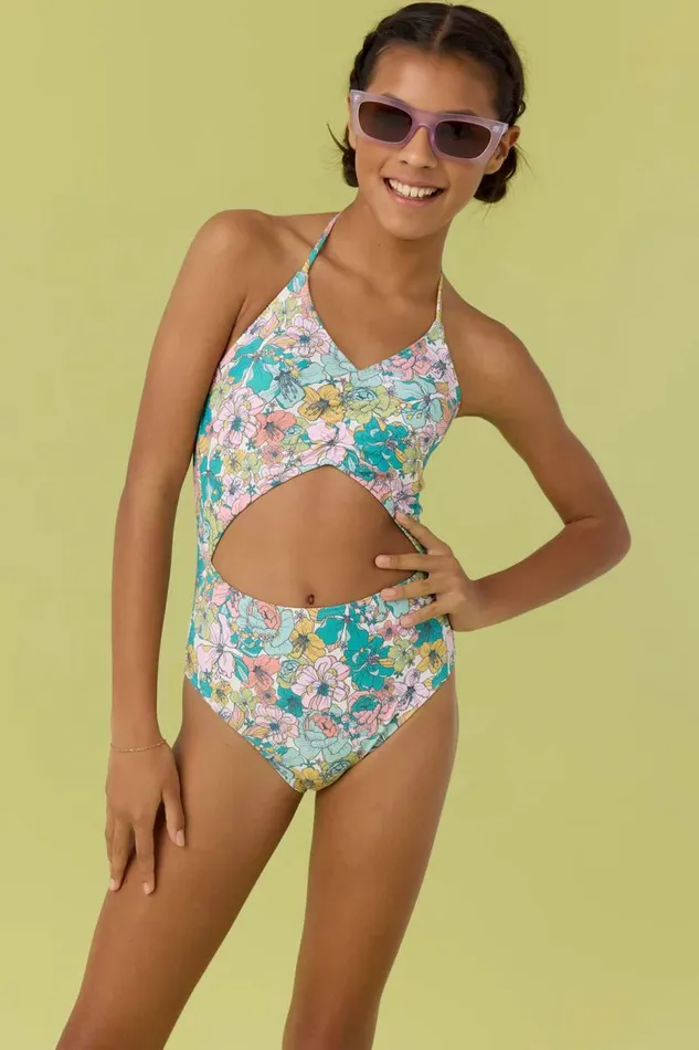 GIRL039S JANIS FLORAL CINCHED ONEPIECE Multi Clr Women O039NEILL Girl039S Swim GIRL039S JANIS FLORAL CINCHED ONEPIECE Multi Clr Women O039NEILL Girl039S Swim