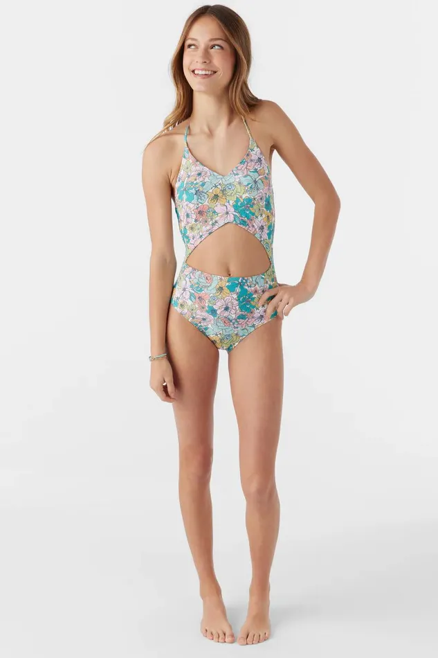 GIRL039S JANIS FLORAL CINCHED ONEPIECE Multi Clr Women O039NEILL Girl039S Swim