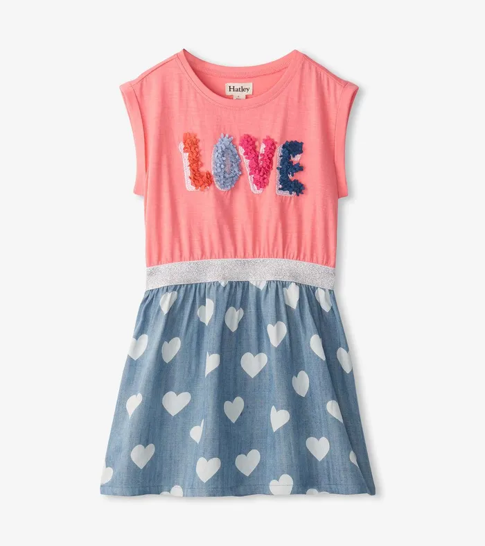 Girls Love Elastic Waist Dress Hatley