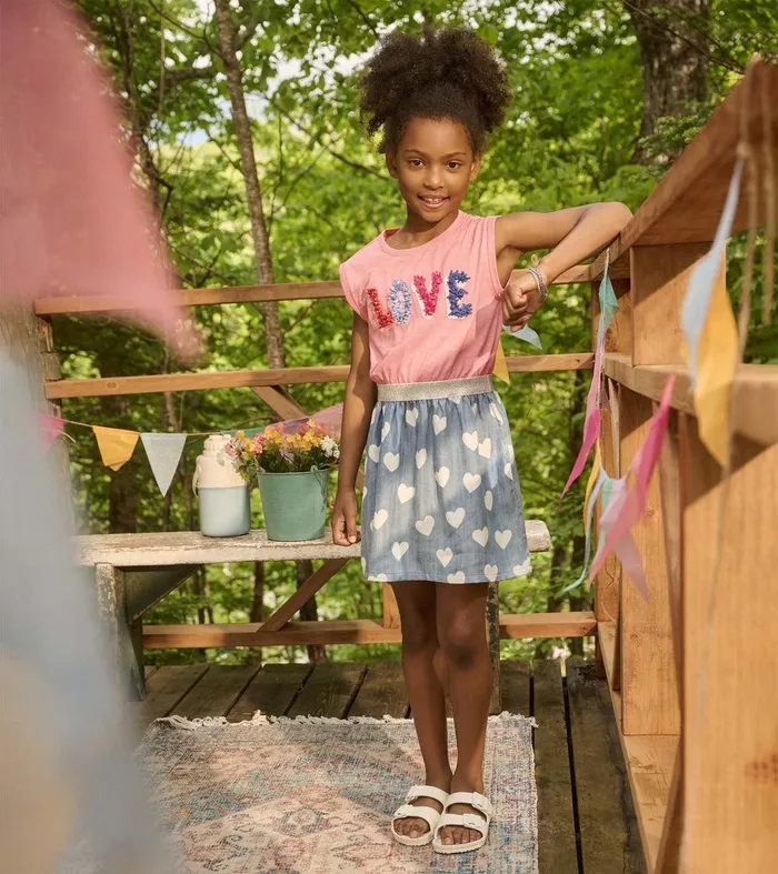 Girls Love Elastic Waist Dress Hatley