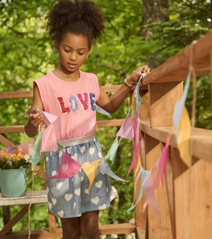 Girls Love Elastic Waist Dress Hatley