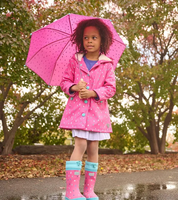 Girls Tiny Drops Sherpa Lined Rain Boots Hatley