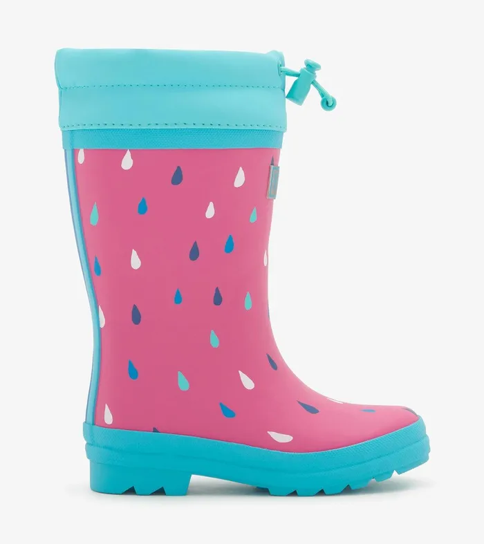 Girls Tiny Drops Sherpa Lined Rain Boots Hatley