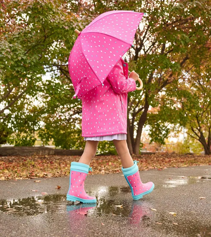 Girls Tiny Drops Sherpa Lined Rain Boots Hatley