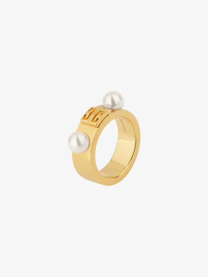 Givenchy 4G Ring In Metal With Pearls Golden Yellow Women Jewelry Givenchy 4G Ring In Metal With Pearls Golden Yellow Women Jewelry