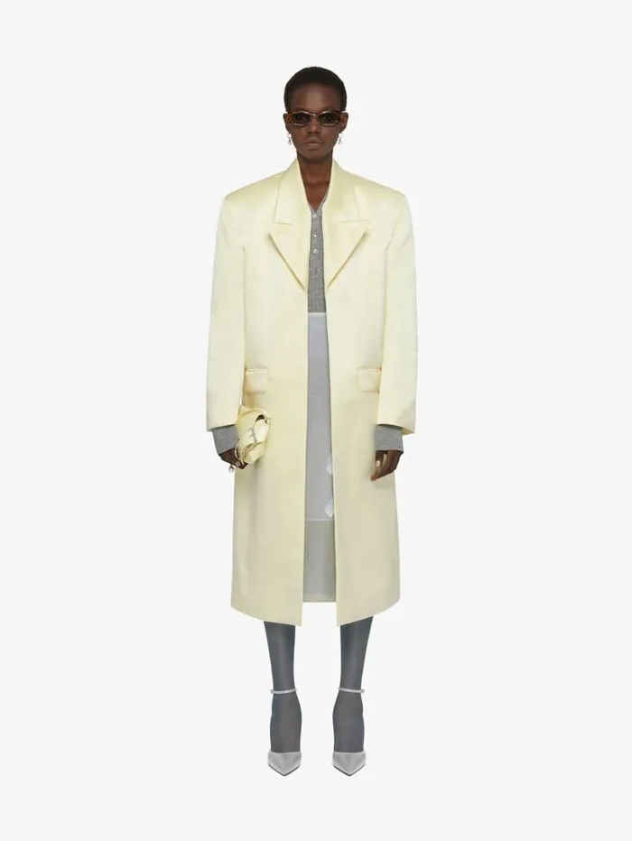 Givenchy Coat In Silk Satin Duchesse Butter Women Coats and Jackets