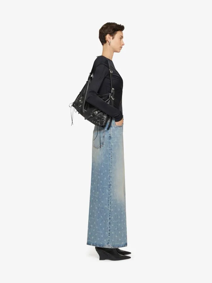 Givenchy Draped Top In Jersey And 4G Lace Black Women Tops and Shirts