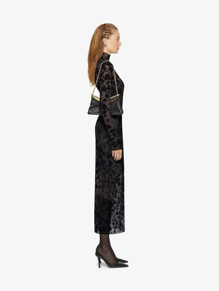 Givenchy Dress In 4G Flowers Tulle Black Women Dresses