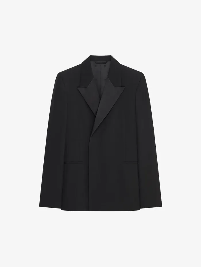 Givenchy Extra Slim Fit Jacket In Wool Black Men Coats and Jackets